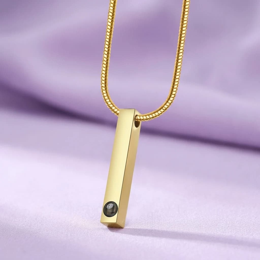 Men's Photo Bar PhotoJewels Necklace — AI dark mockup