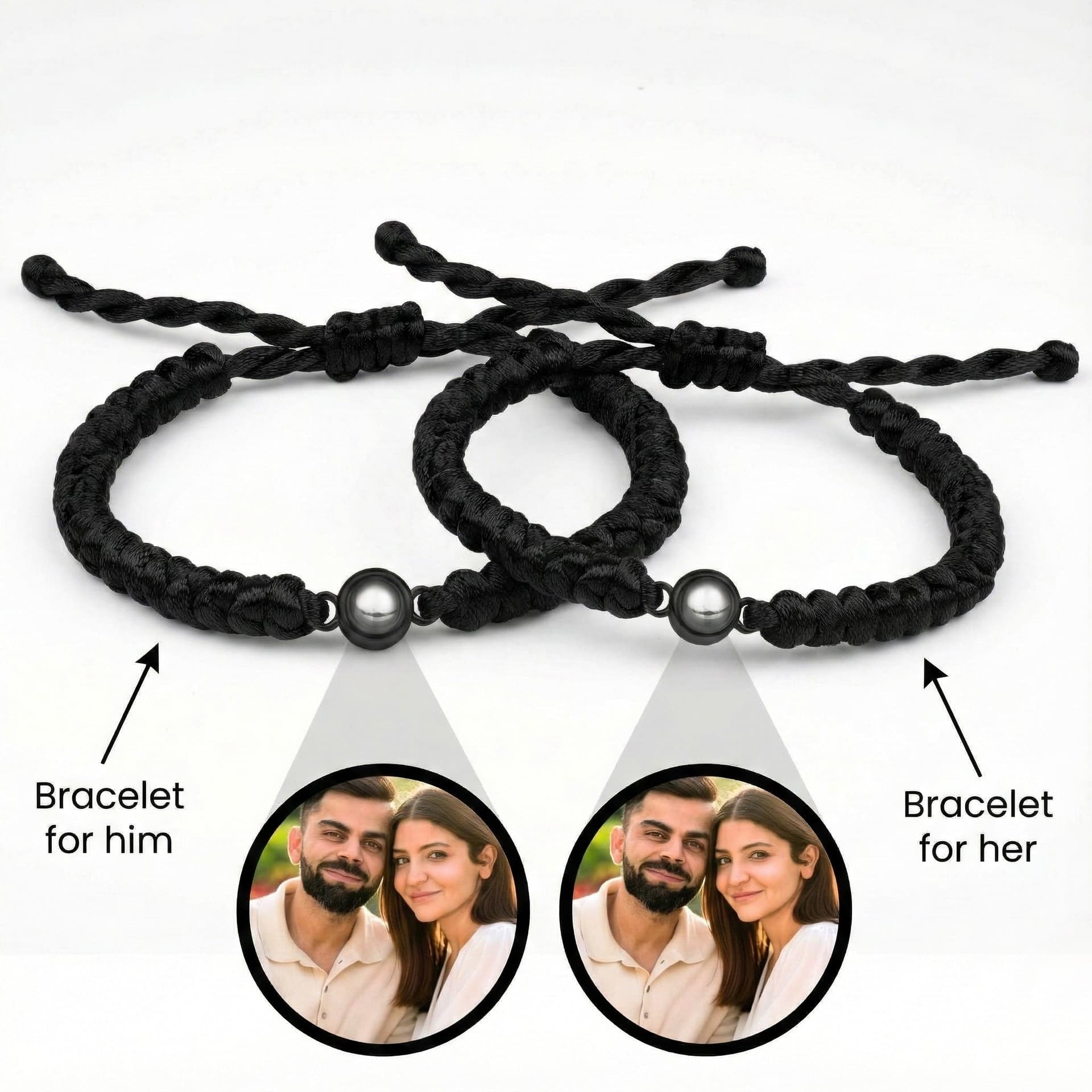 Braided Him & Her PhotoJewels Bracelet